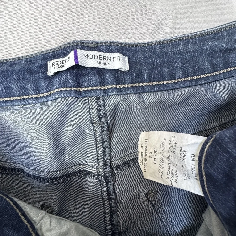 Riders By Lee Womens Skinny Jeans Blue Denim Y2K Modern Fit Stretch Size 8M